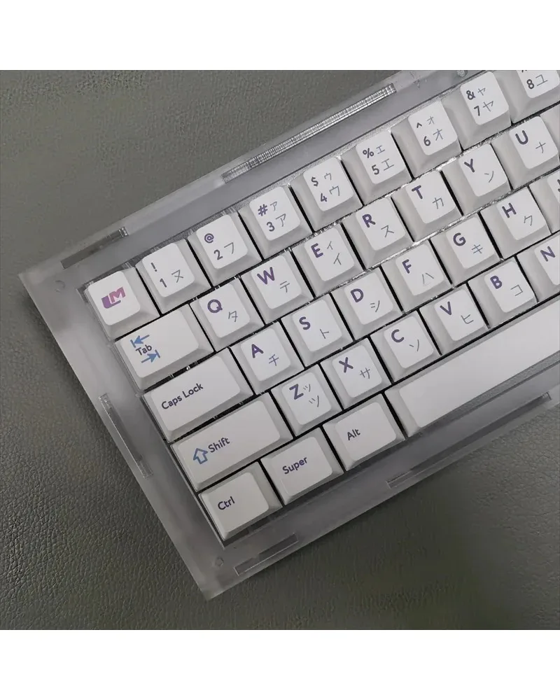Pure white solid color pbt dye sub keycaps full set oem profile for mechanical keyboards