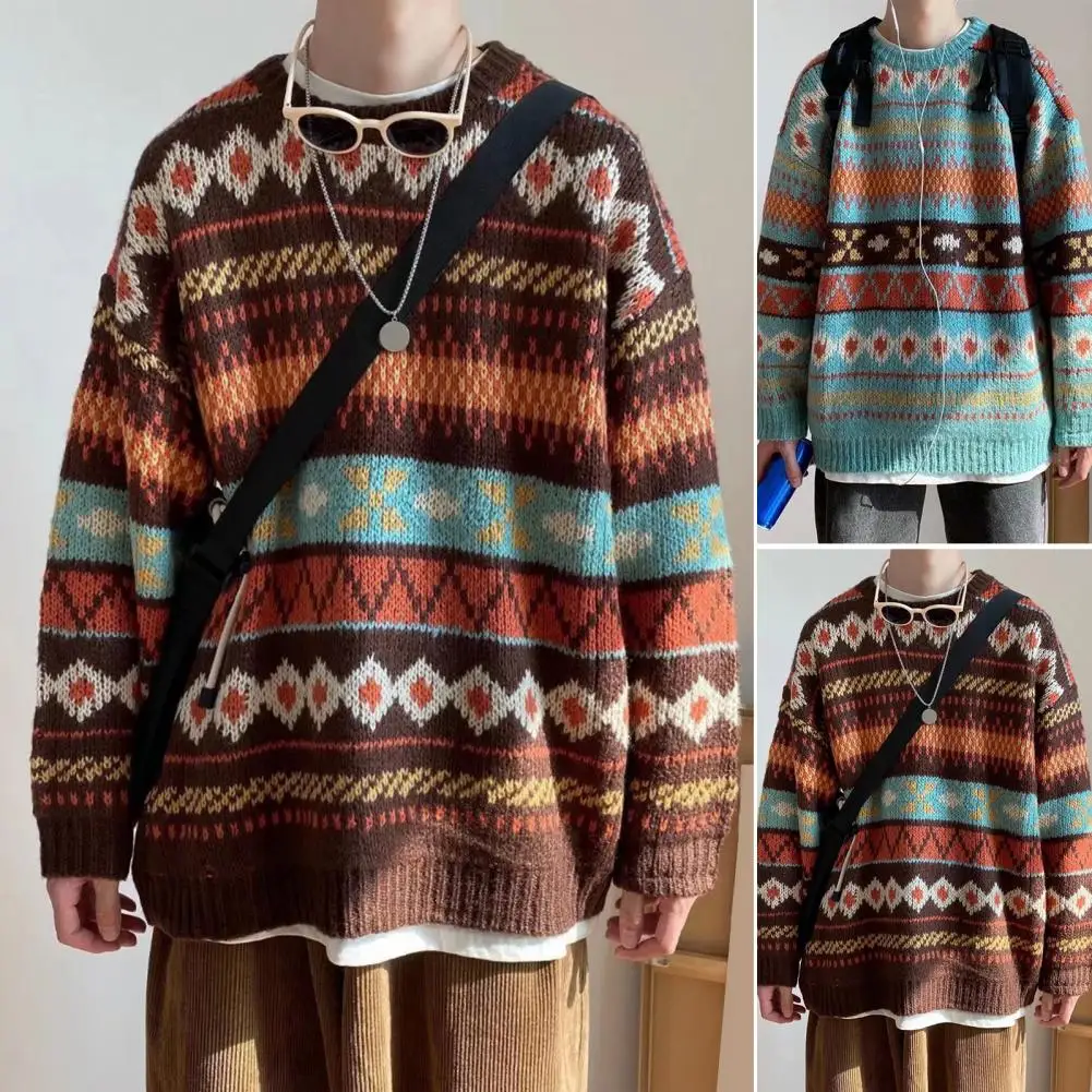 Trendy Spring Sweater Round Neck Warm Knitting Vintage O Neck Spring Sweater