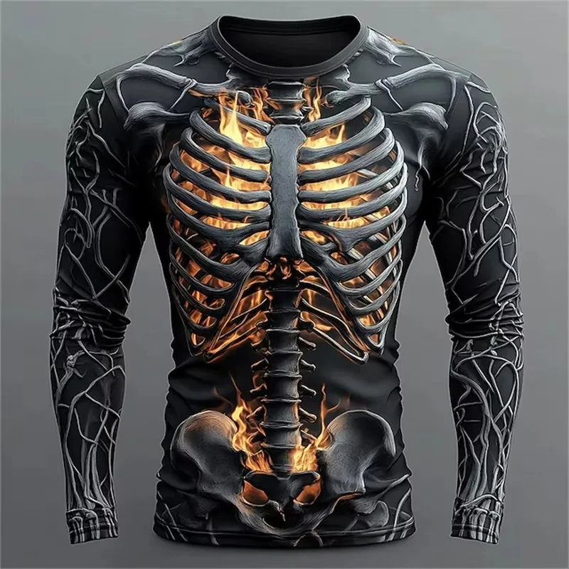 Neues Herren-Langarm-T-Shirt mit lässigem Rundhalsausschnitt, ein Must-have für den Alltag im Frühling und Herbst, modisches Herren-Party-Shirt ﻿ – Detail 17