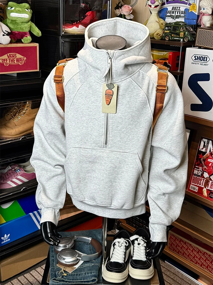 

Мужская осенняя толстовка-куртка American Sle с высоким воротником на молнии, декоративными элементами и улучшенным дизайном, повседневная одежда