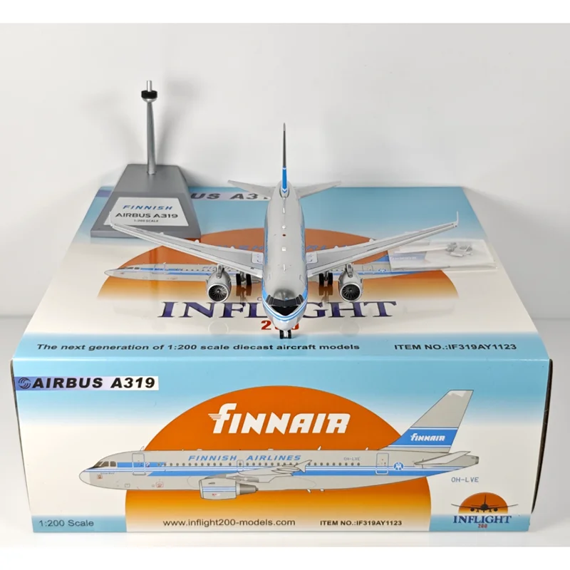 Inflight 다이캐스트 1/200 스케일 Finnair A319 OH-LVE 복고풍 페인트 합금 항공기 모델 소장용 장식 항목