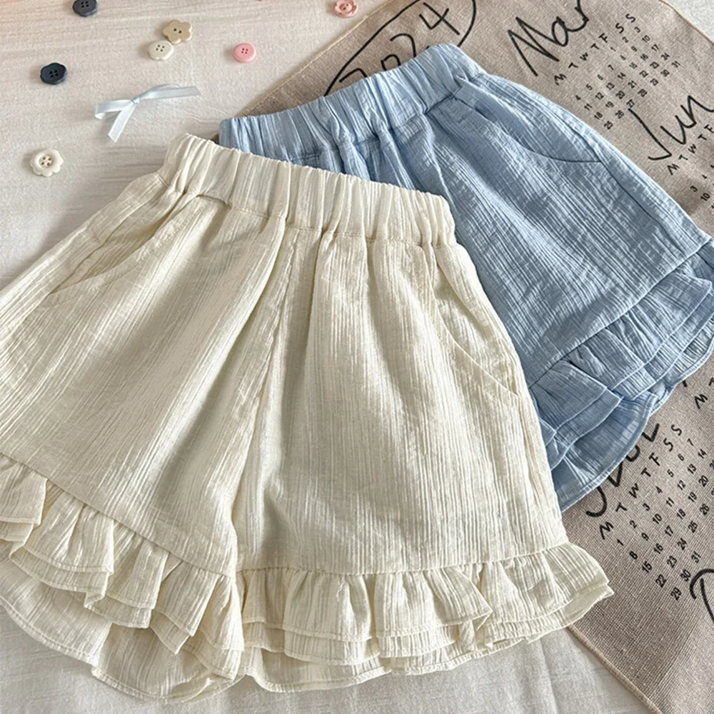 

(1-7 Years）Summer Children's Baby Shorts Infant Pants Thin Cute Wear Pastoral Cotton Girl Baby Pants Fashion