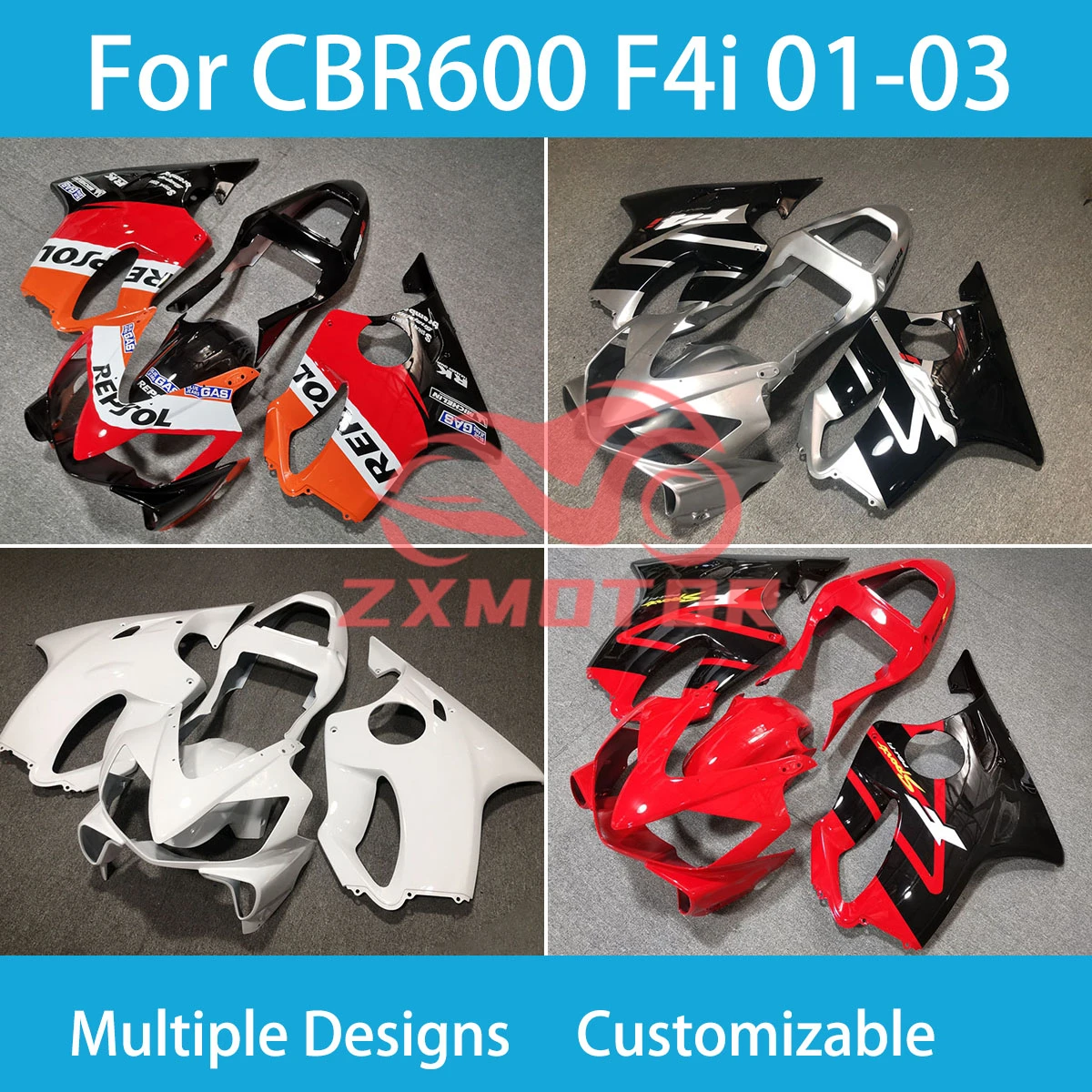 CBR 600 F4i 2001 2002 2003 Fairing Body Kit for Honda CBR 600 F 4i 01 02 03 Motorcycle Fairings Bodywork Panel Set Fit