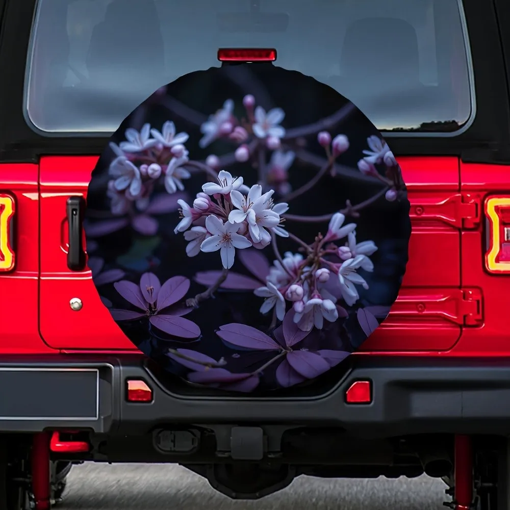 

Floral Tire Cover Waterproof Polyester Spare Wheel Protector for SUV Trailer