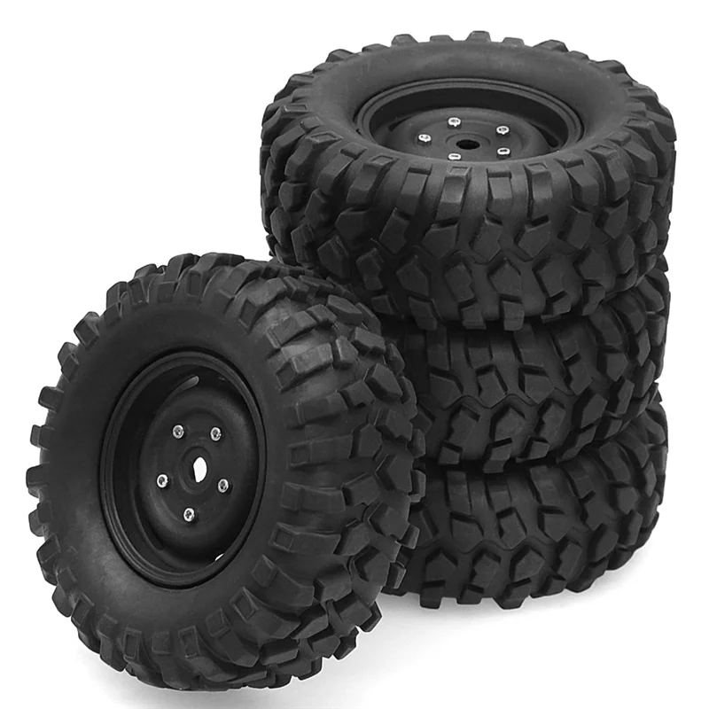 A98I-4Pcs 95Mm 1.9 Beadlock Wheel Rim Tire Set For 1/10 RC Crawler Car Traxxas TRX4 RC4WD D90 Axial SCX10 II III Redcat MST
