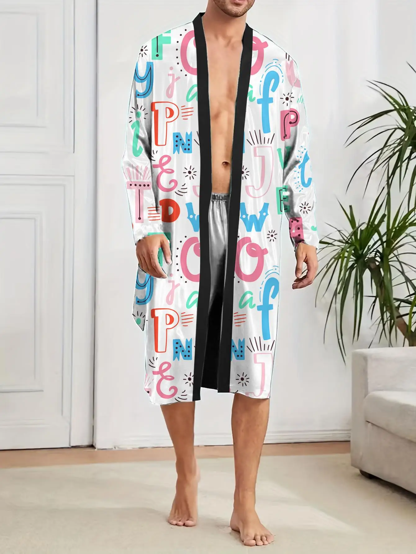 1pcs Men's Robes 2026 Spring/Summer Funny pajamas sleepwear Breathable Bathrobe men Sleepwear Graphic 3D Printed dressing gown