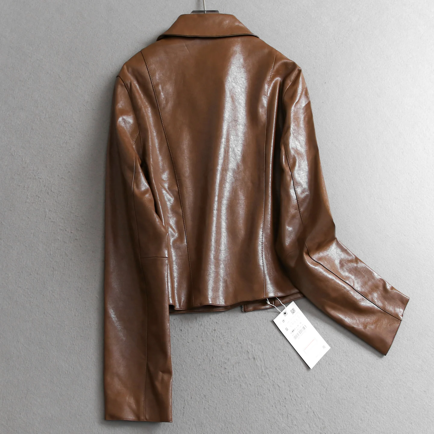 女性春秋 Pu レザーターンダウンカラージャケットコートファッション女性クラシックジャケットファムストリート女性トップス服