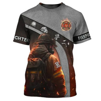 New Firefighter Graphic 3D Print T-Shirts Men Summer Casual Fireman T Shirt O-Neck Short Sleeve Tees Harajuku Y2k Kids Clothing