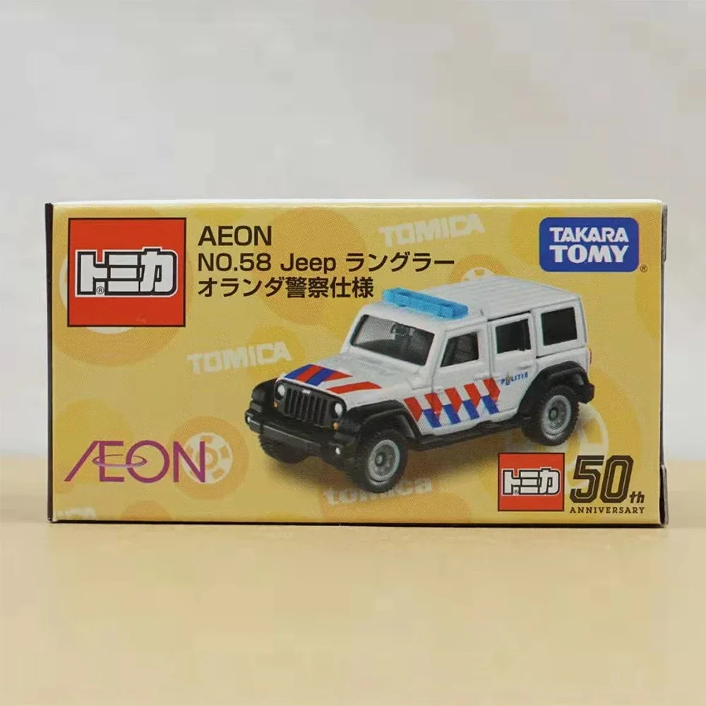 

TOMICA Tomica 1/64 Jeep Wrangler Голландский полицейский автомобиль в стиле легкосплавного автомобиля, коллекция игрушек, подарок