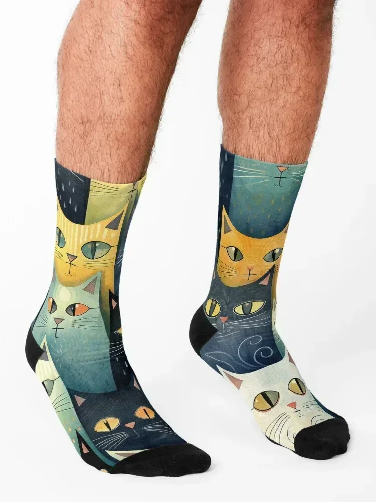 Many Cats Socks Stockings compression Climbing Christmas designer brand Socks For Women Men's