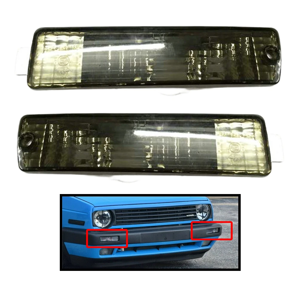 1 Pair Front Bumper Light Cover For VW Volkswagen Golf Jetta MK2 1990 - 1992 Fog Lamp Turn Signal Shell Accessories Without Bulb