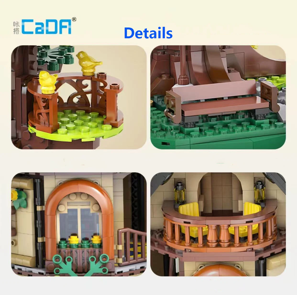 Cada Tree House Building Blocks Set para crianças, brinquedos montados DIY, modelo de tijolos de biblioteca, novo presente, 1808pcs