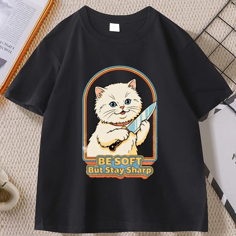 

Be Soft But Stay Sharp T-shirt Cotton Short Sleeved Tshirt for Men Women Tee Clothes Loose Casual Round Neck Oversized Top Y2K