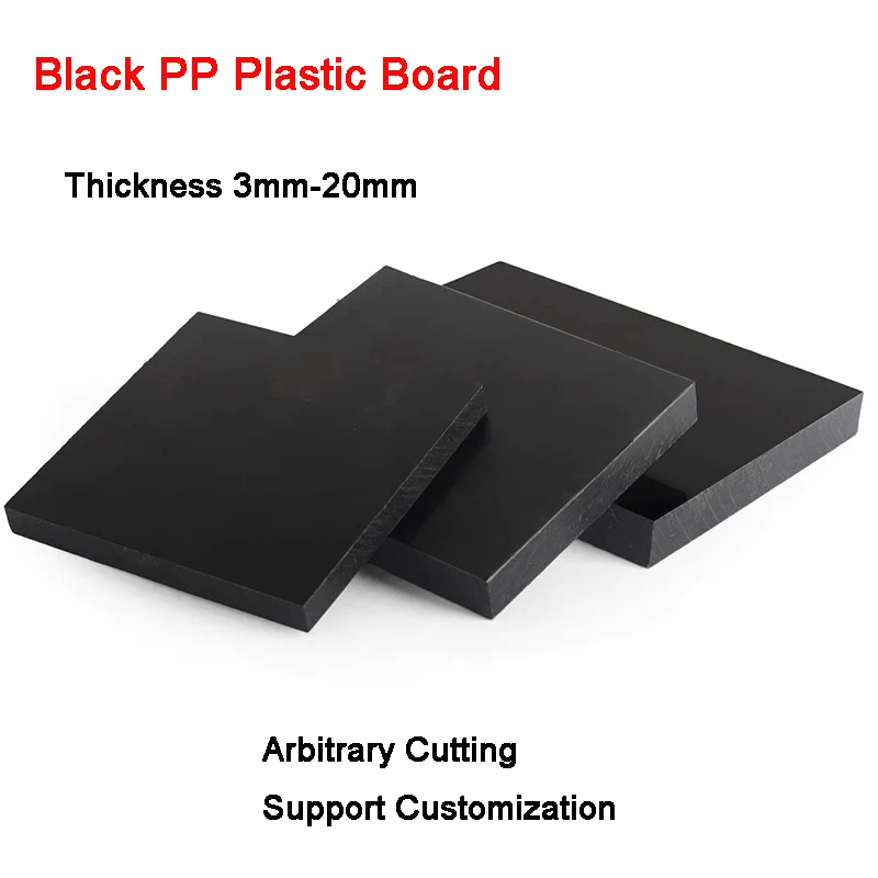 

Black Food Grade PP Plastic Sheets Plate Polypropylene Board Thickness 3mm-20mm 50x50 100x100 200x200 250x250 300x300 300x400mm