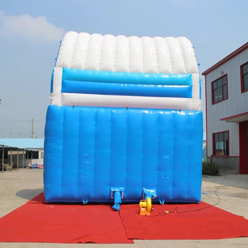 large size  custom made  blue double slide waterslide inflatable combo 2 swimming pool for party rentals business