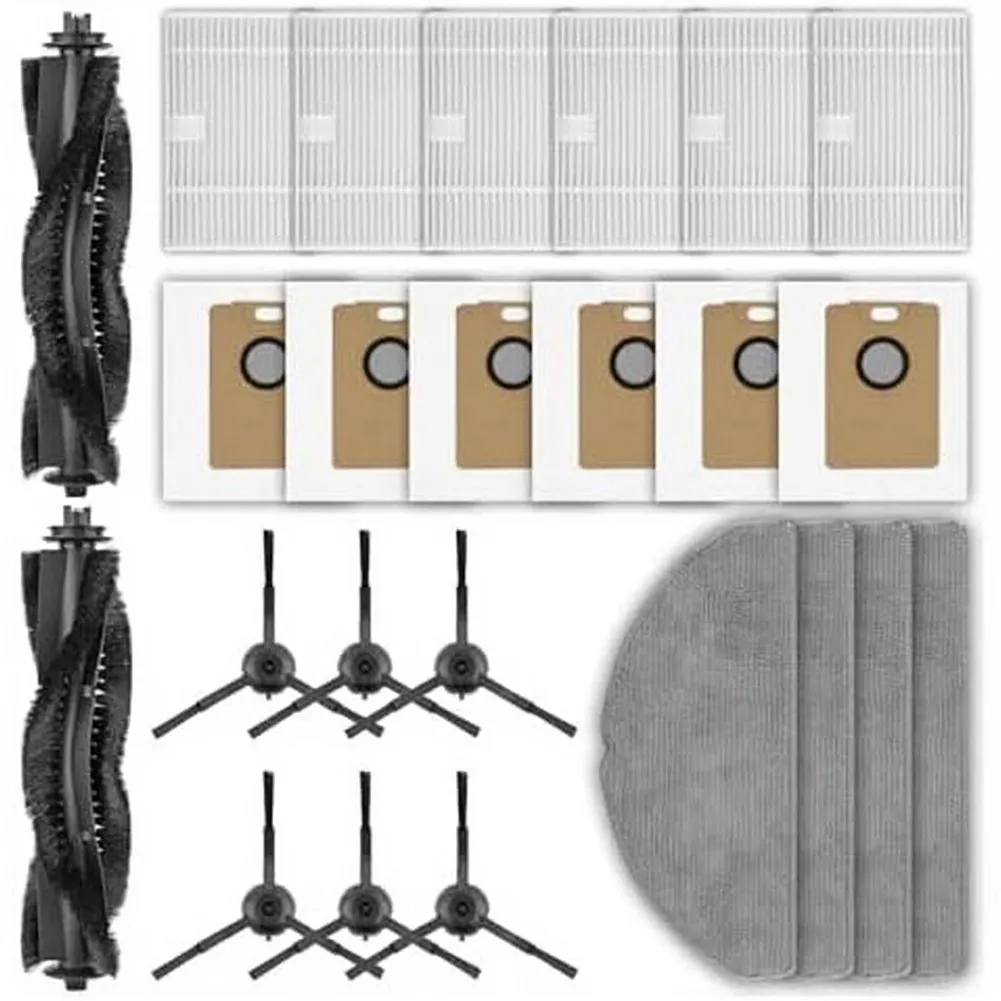 For Tapo RV30 For Max For Plus RV20 For Max Compatible Accessories Kit Includes 2 Roller Brushes 6 Side Brushes
