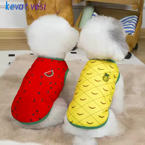 Dog Vest Breathable Thin Pet T-shirt for Small Medium Dogs Cats Cute Fruit Pattern Puppy Clothes Chihuahua Yorkshire Costume