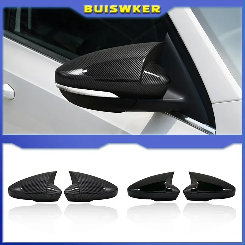 

FOR SKODA OCTAVIA 3 A7 2013-2019 2 PCS ABS PIANO BLACK SIDE MIRROR COVER GLASS PROTECTION CAR ACCESSORIES MODIFIED EKİPMAN