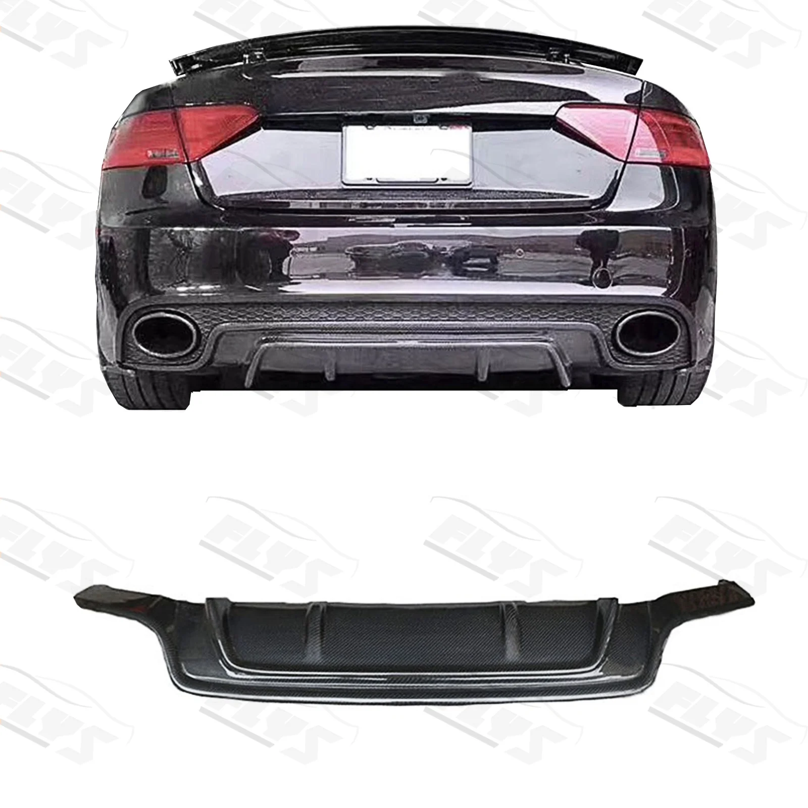 

Carbon Fiber Rear Diffuser Spoiler for A5 RS5 2012-2016 Rear Lip Bumper