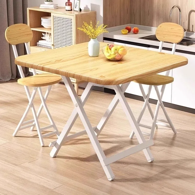 Compact Folding Dining Table 80x80cm Lightweight with Carry Handle Easy Setup Square Table for Small Apartment Home Office And C