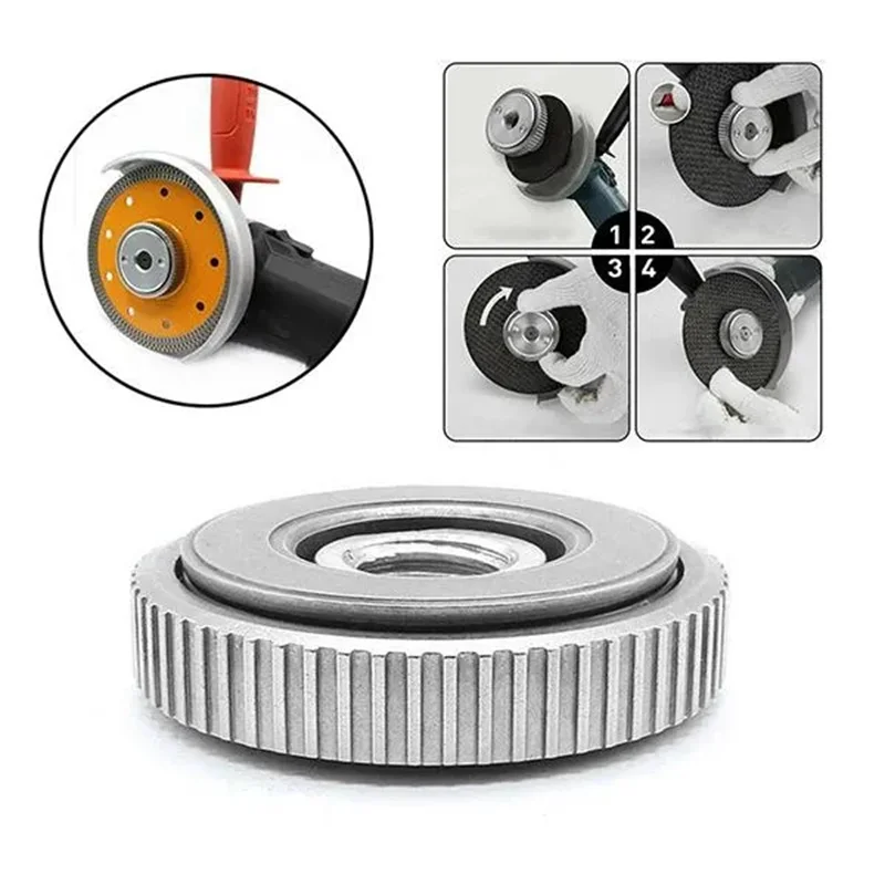 1/2/3Pcs Portable M14 Self-Locking Quick Clamp Quick Release Nut Screw For Angle Grinder Locking Plate Chuck Clamping Nut