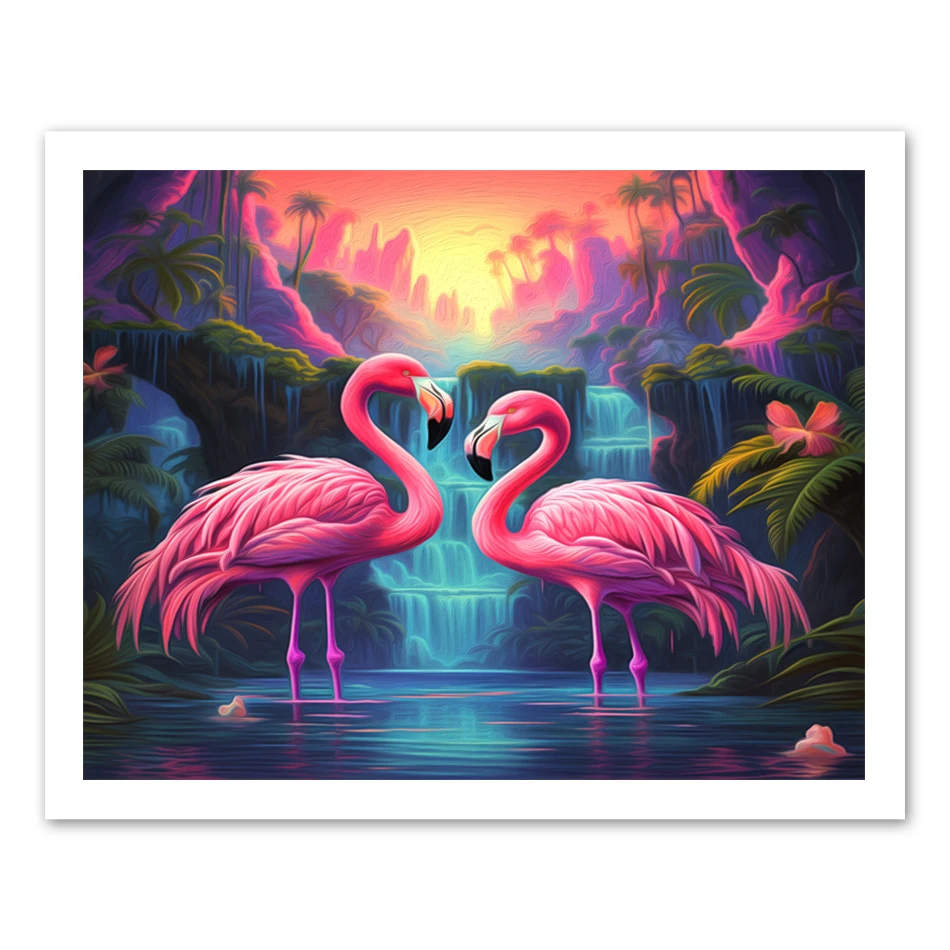 

RUOPOTY Painting By Number Adults Animals Flamingo Original Gifts Markers By Numbers Interior Diy Watercolor Home Decoration