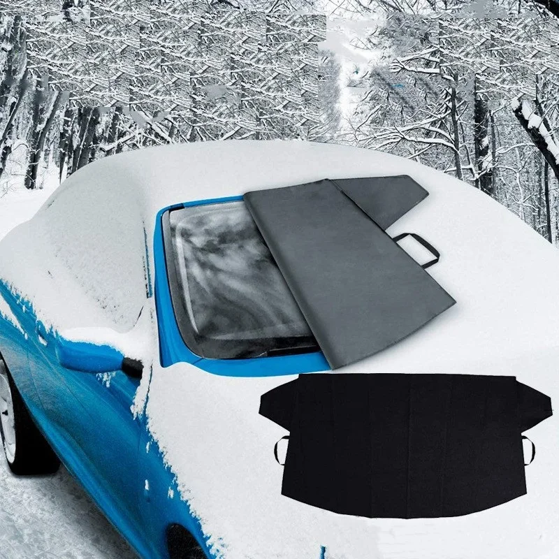 Universal Car Snow Ice Protector szyba przednia samochodowa parasol przeciwsłoneczny 600D Vinyl Oxford tkanina przednia tylna szyba pokrywa na bloki Visor