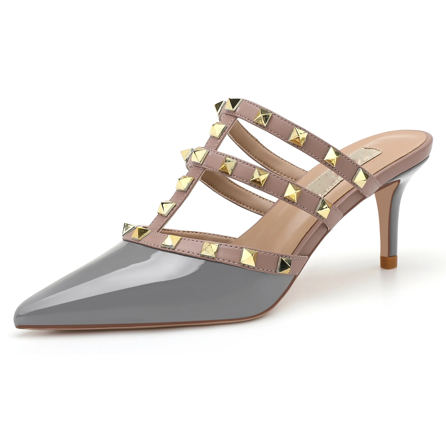 【Measure your feet length before order】Gladiator Women Stiletto Thin High Heel Sandal Rivet Fashion Party Dress Shoes 65-CHC-33