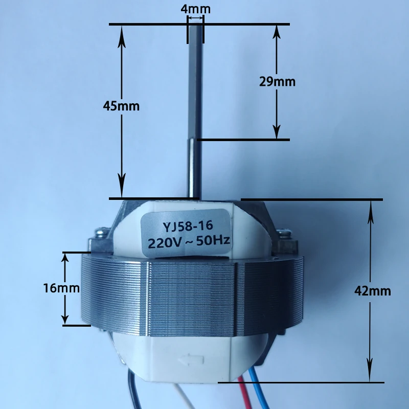 YJ58-20 motor de ventilador de circulación de aire accesorios de motor de ventilador eléctrico 5816 accesorios de ventilador de circulación de tres cables de segunda engranajes