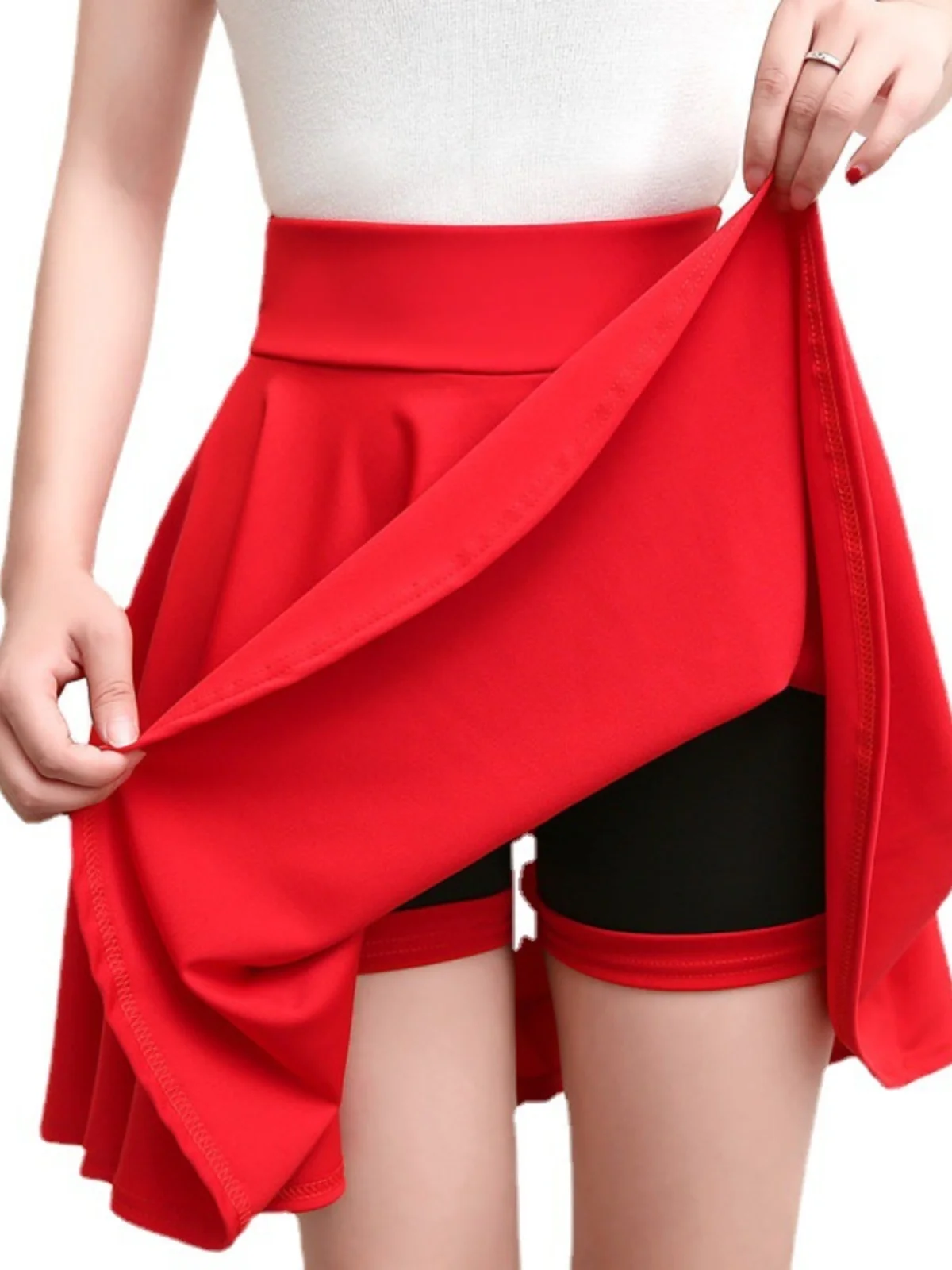 تنورة رقص نسائية جديدة مقاس كبير نصفية مضادة للضوء، تنورة يانغ لي بينغ للرقص المربع، تنورة ميدي قصيرة للخريف والشتاء من البول...