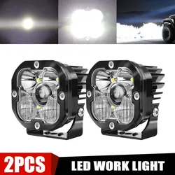 BraveWAY 3 inch LED Fog Lights for PickUp Truck offroad use Motorcycle Driving Lamps Working Light Yellow/White 3000K/6000K