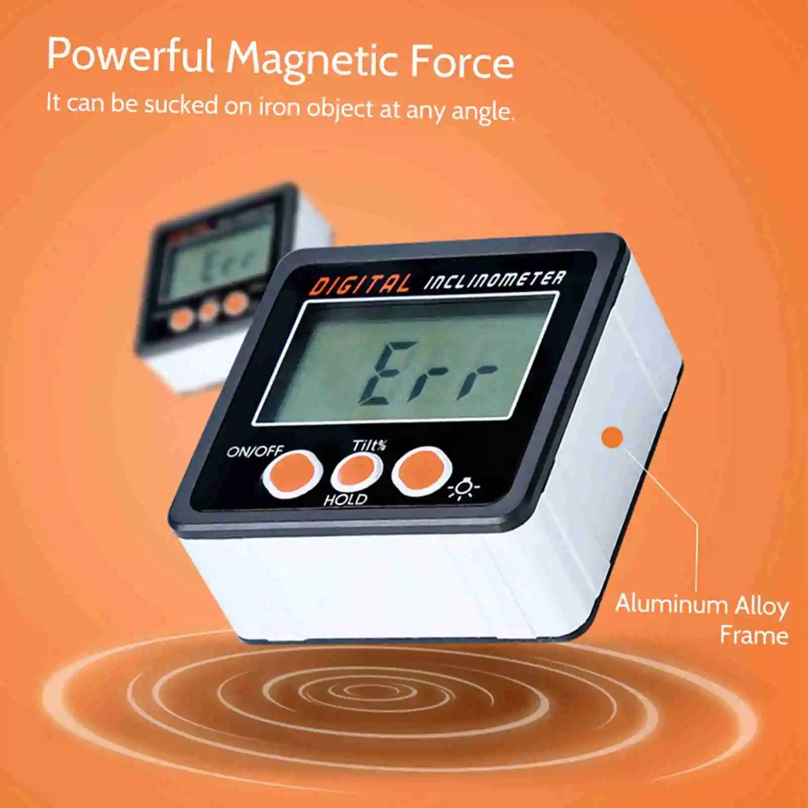 Digital Inclinometer 0-360°Electronic Protractor Aluminum Alloy Shell Digital Bevel Box Angle Gauge Meter Magnets Base