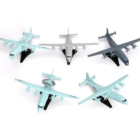 4D Assembled Aircraft Model Airborne Warning Aircraft 1/240 Y-8 Transport Aircraft Plastic Military Toy Pendant