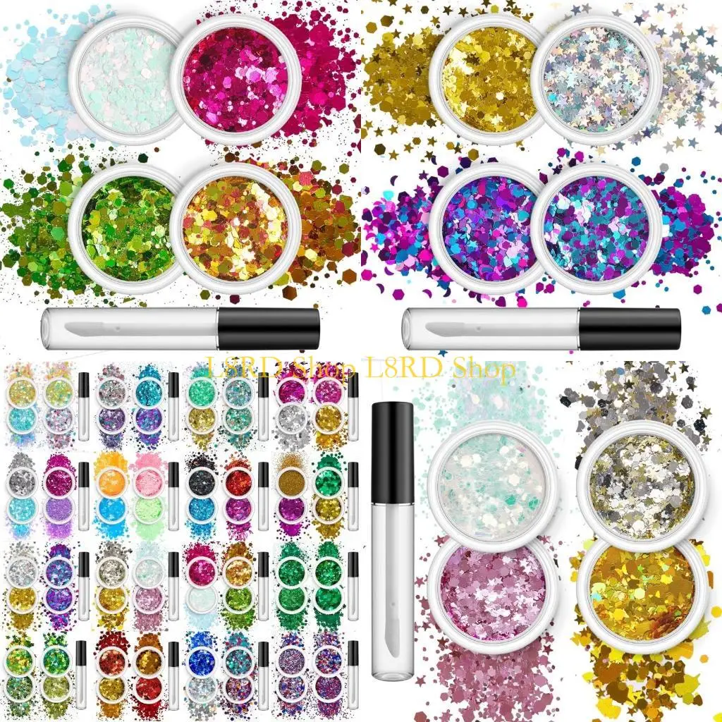 

L8RD 4 коробка гвоздь арт блеск блестки для ногтей.