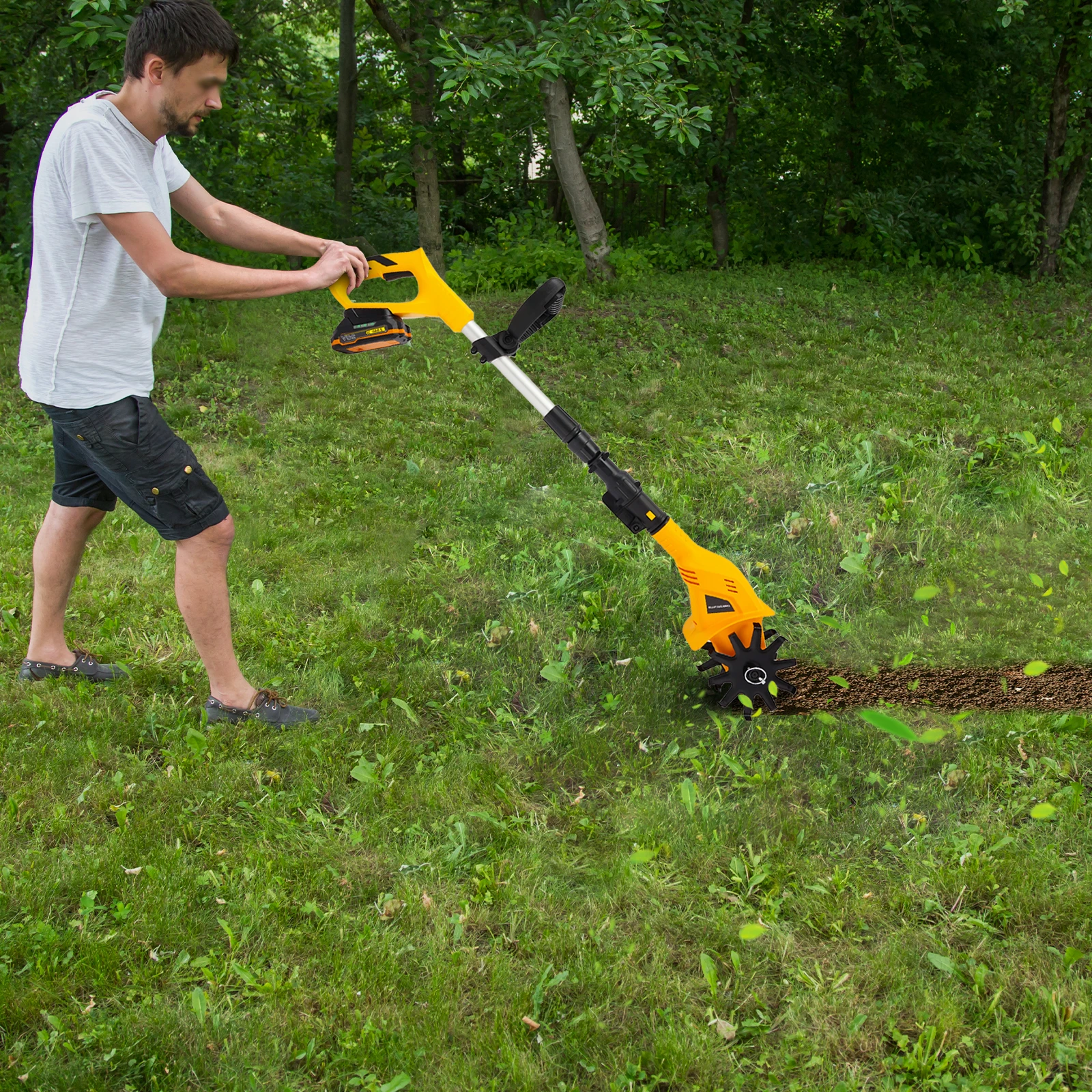 Battery Powered Tilling Machine, Handheld Electric Tilling Machine, Cordless Tilling Machine,For Plowing, Turning, Ditching,
