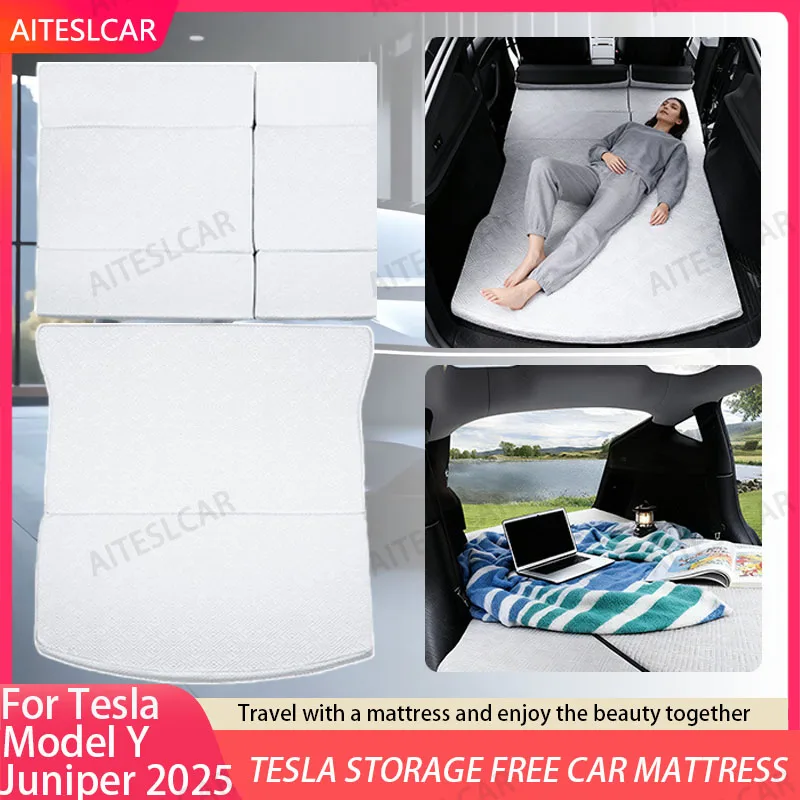 

AITESLCAR Camping Mattress For Tesla Model Y Juniper 2025 Memory Sponge Mattress Car Travel Bed Portable In Car Outdoor Camping