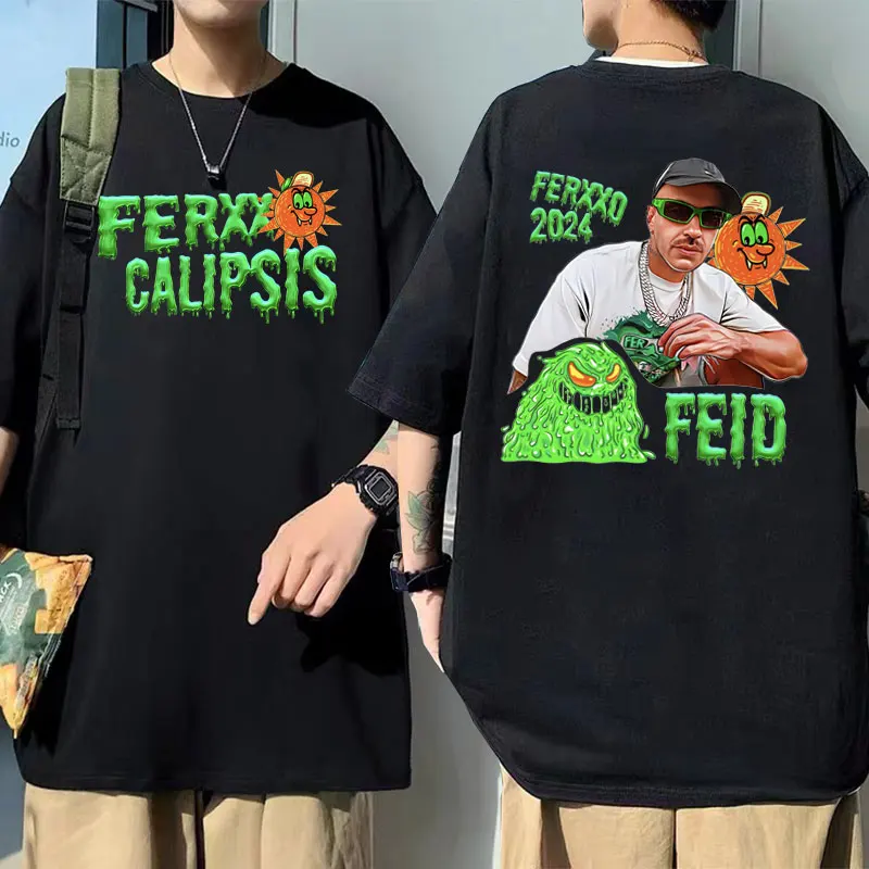 

Best Famous Rapper Feid Ferxxo Ferxxocalipsis Tour 2024 T-shirt Men Women Hip Hop Fashion Oversized T Shirts Vintage Streetwear