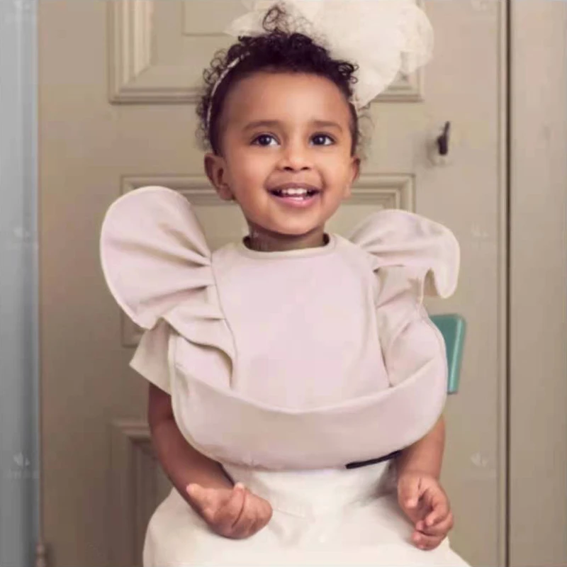 Baby Lätzchen INS Nordic Stil Engel Feed Tasche Spuck Mädchen Junge Kleinkind Mahlzeiten Bib Wasserdicht Leicht Sauber Niedlichen Elefanten Lätzchen
