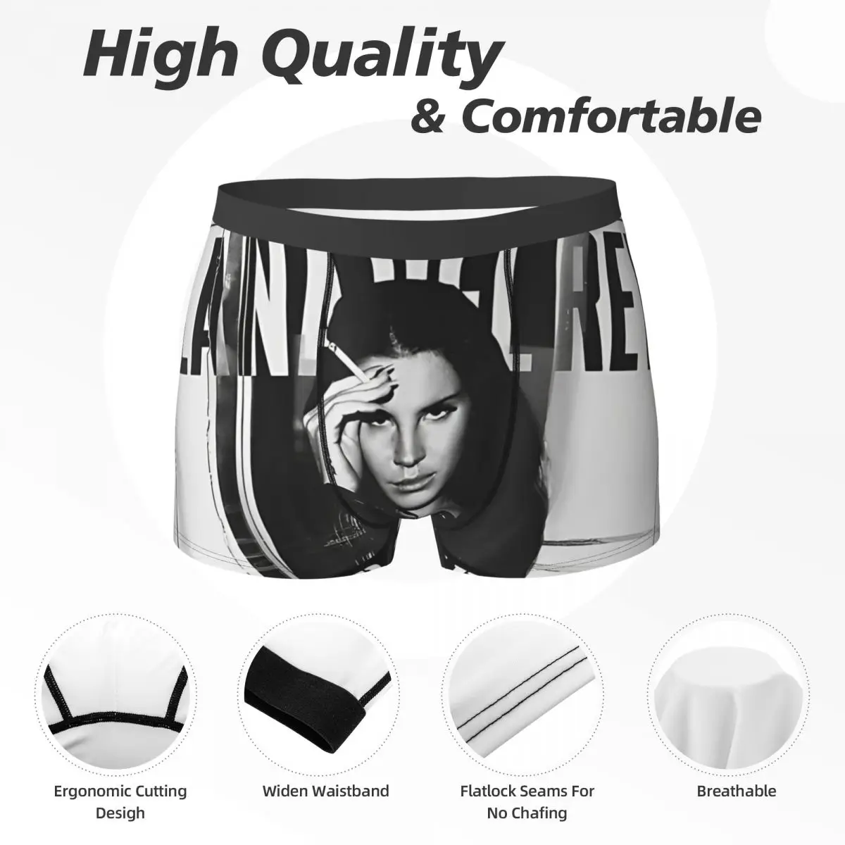 لانا ديل ري Ldr الإبحار الملابس الداخلية الأمريكية المغني رجل السراويل ملخصات تمتد سراويل بوكسر عالية الجودة طباعة حجم كبير سراويل