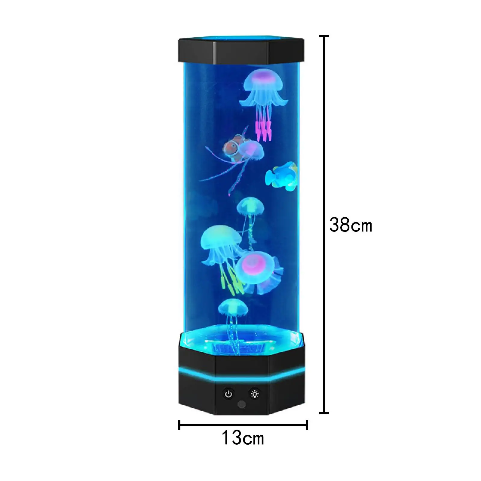 Electric Jellyfish Tank Table Lamp 16 Color Changing Home Decor Gift Room Mood Light for Halloween Home Office Birthday Adults