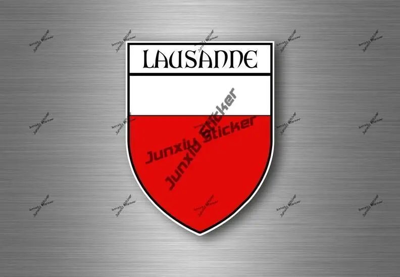 

Switzerland Lausanne Emblem Decals Switzerland Lausanne Coat of Arms Shield Flag Travel Self Adhesive Sticker Accessories