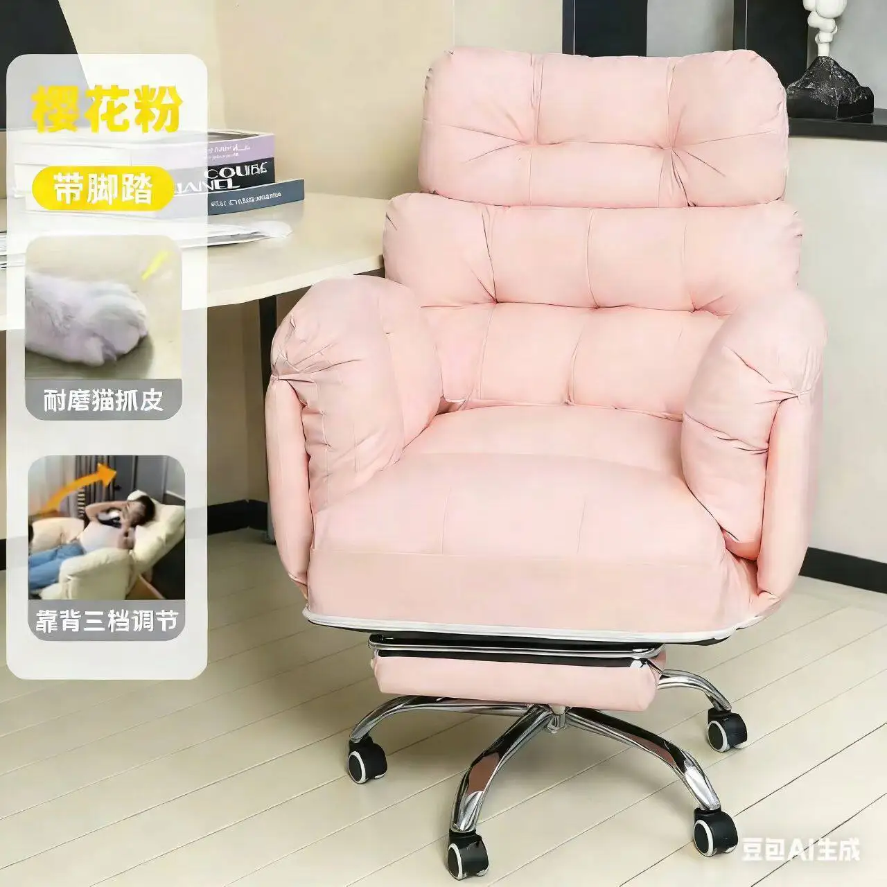 Chaises de salon ergonomiques pivotantes pour adultes, confortables pour le bureau, la chambre, le m