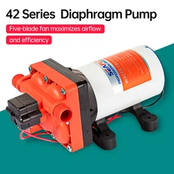 SEAFLO 42 Series Diaphragm Water Pump 3.0GPM 55PSI 12 Volts Electric Yacht Boat Marine RV Caravan High Pressure Supply 4 Chamber