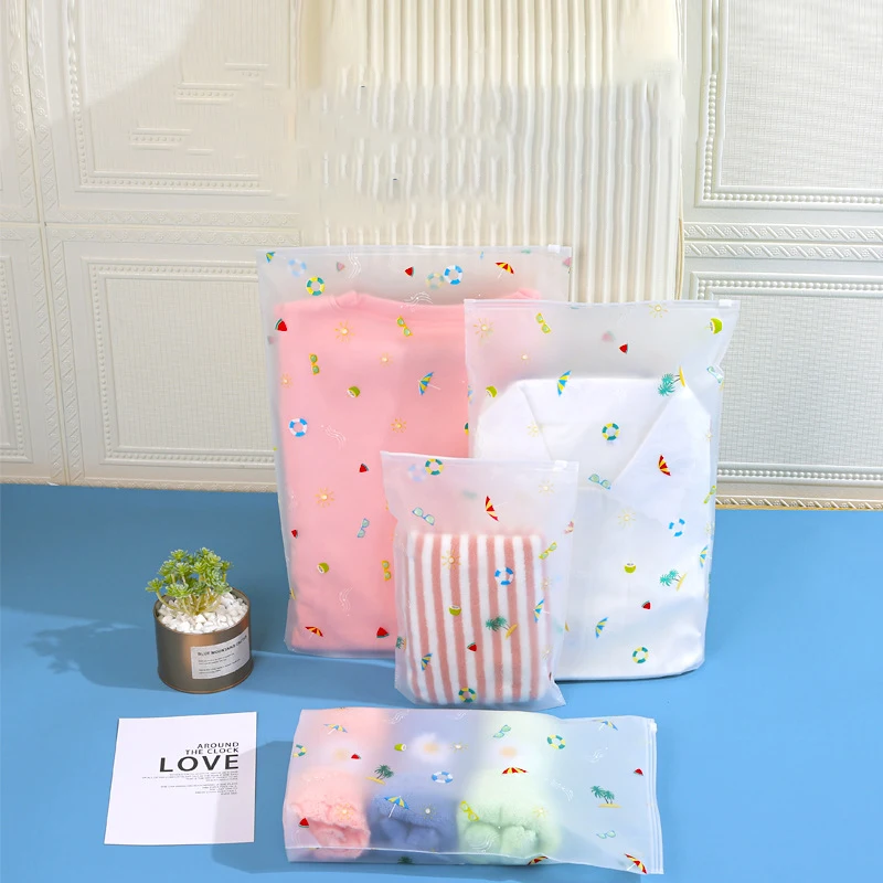 TETP 30Pcs Frosted Zipper Bags Support Stand Up Home Travel For Pajamas T-shirt Hoodie Blankets Packaging Storage Favors Thicken