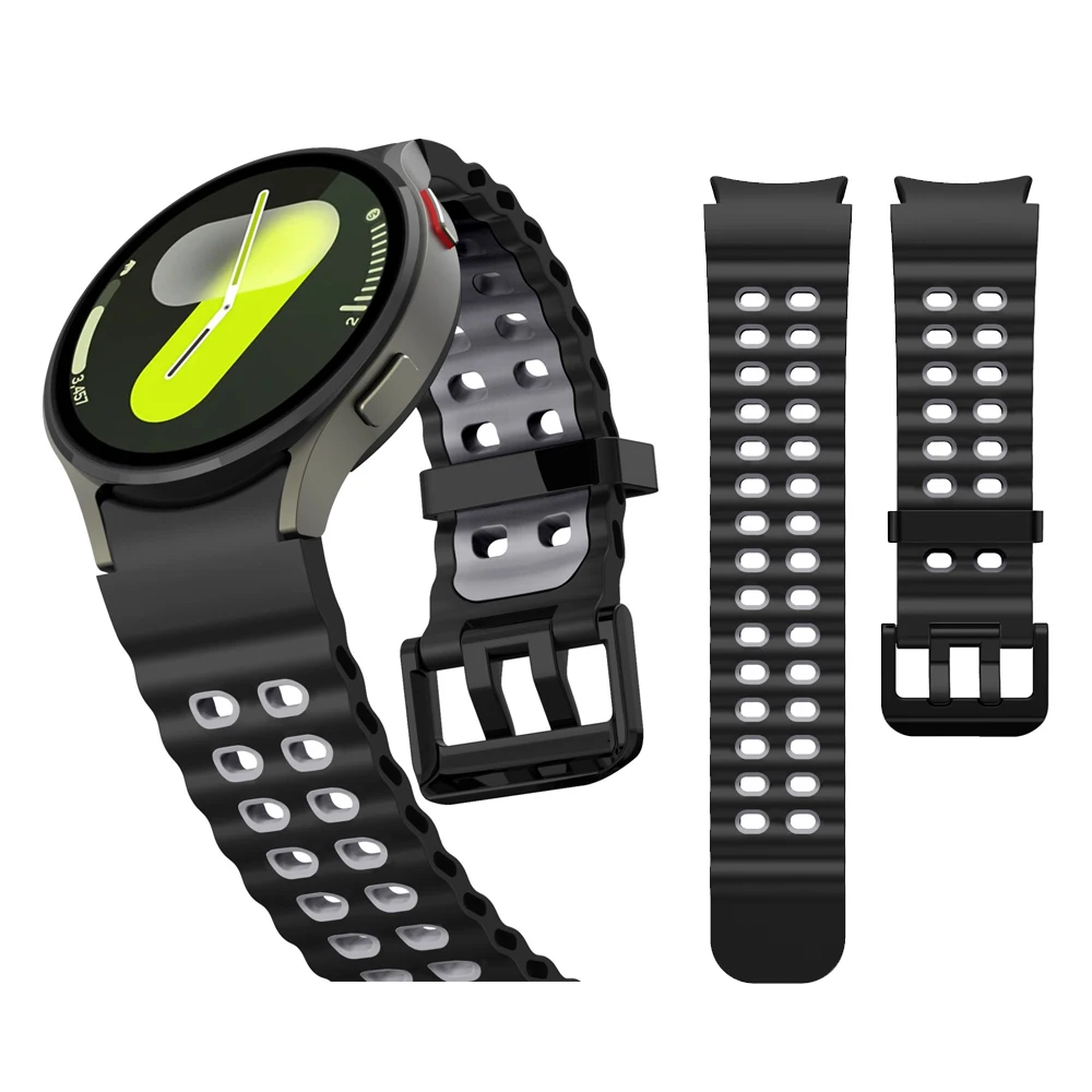 2er-Pack Armbänder für Samsung Galaxy Watch 7/FE/6 4 Classic/5 Pro 40 mm 44 mm Marine-Armband Correa Galaxy Watch 8 Ultra 47 mm Band