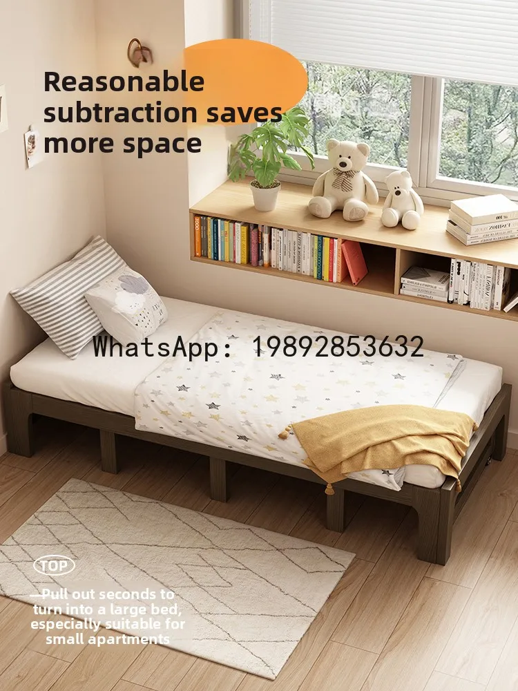 YFY Solid Wood Sofa Bed Foldable Dual-use 2025 New Model Pull-out Bed Small   Living Room Multi-functional Extendable Bed Frame