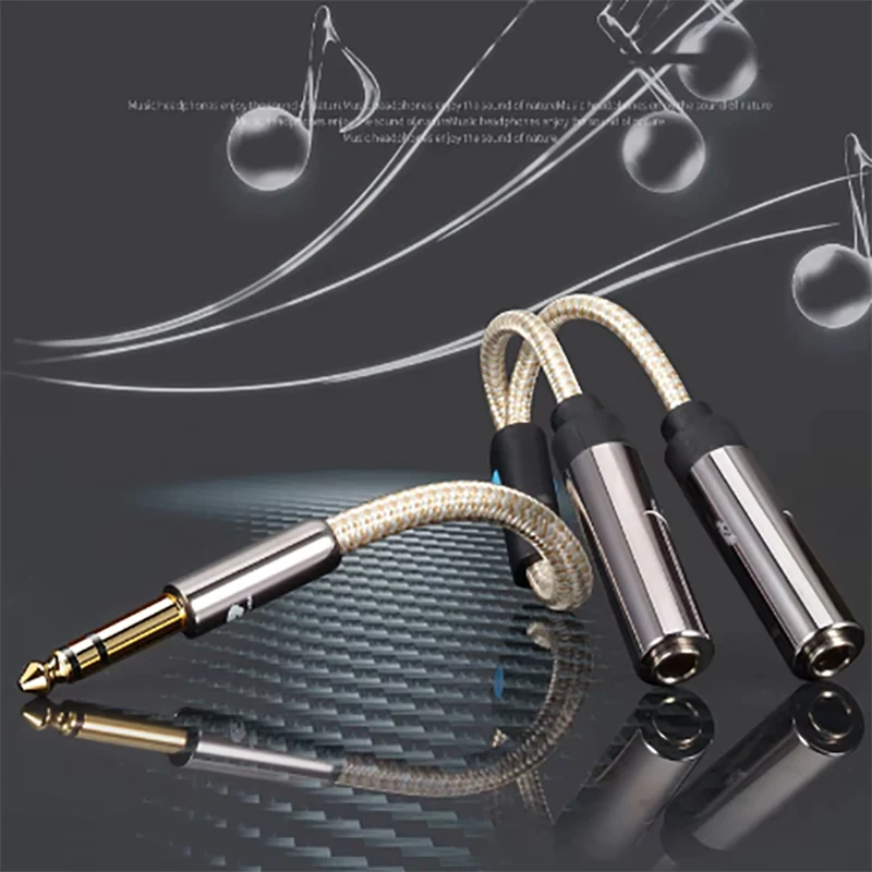 25cm Hi-fi 변환 케이블 스테레오 6.35mm 남성-듀얼 스테레오 6.35mm 여성 1/4 인치 TRS 잭 분배기 믹서 콘솔 앰프