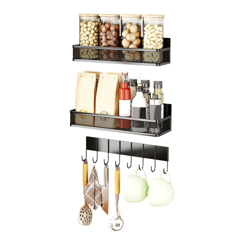 

Magnetic Spice Rack For Refrigerator, Magnetic Refrigerator Organizer, Strong Magnetic Fridge Shelf, Storage Rack Easy To Use