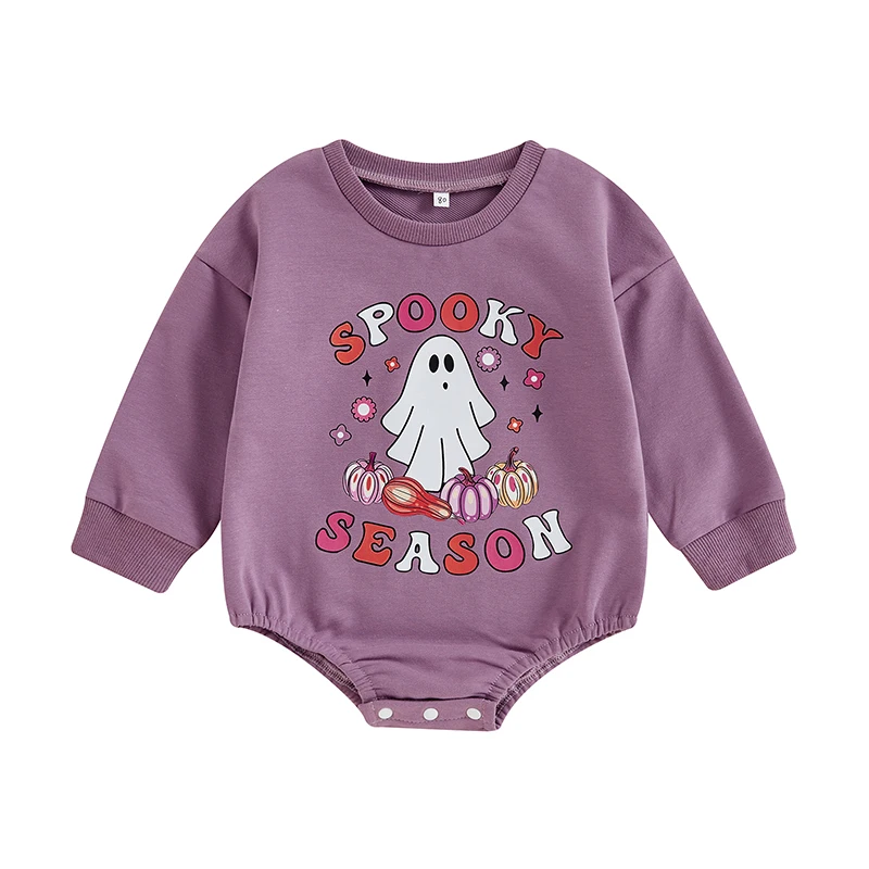 

Newborn Baby Girl Boy Halloween Outfit Spooky Vibes Romper Long Sleeve Crewneck Sweatshirt Oversized Bodysuit Newborn Halloween