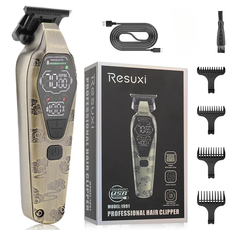 2024NEW Electric Hair Clipper,Resuxi 1991 Professional Carving Hair Clipper,Powder Metallurgy Blade Hair Trimmer